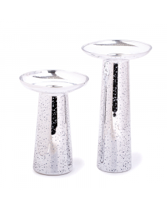 Silver crystal glass vase set of 2 pieces