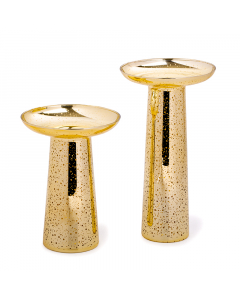 Gold crystal glass vase set 2 pieces