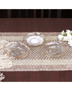 A set of 6 pieces of luxurious golden glass dishes