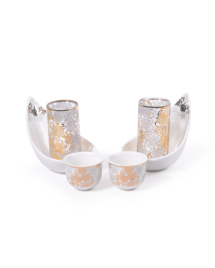A set of 18-piece bowls and cups, gilded engraving