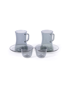 Gray 18-piece set of bowls and cups