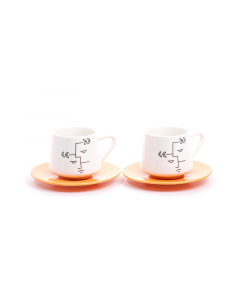 12-Piece Tea Cup Set Orange
