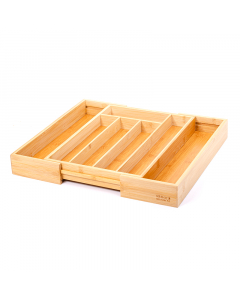 Expandable divided bamboo tray