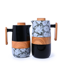 Lavin thermos set with black wooden handle, 2 pieces