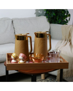 Gilded wooden neovo thermos set