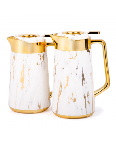 Gilded marble neovo thermos set