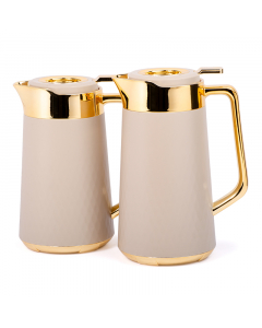 Nuvo beige gilded thermos set