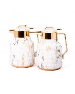 Gracito marble gilded thermos set