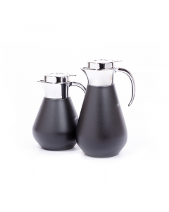 Aseel thermos set, 2 pieces, black and silver steel