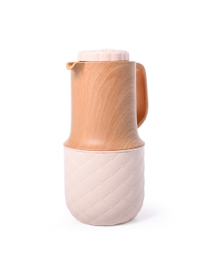 Mona thermos with wooden handle, beige, 1 liter