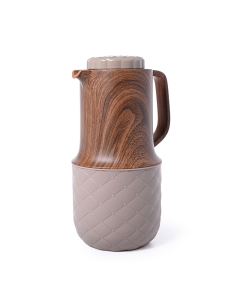 Mona thermos with light beige wooden handle, 1 liter
