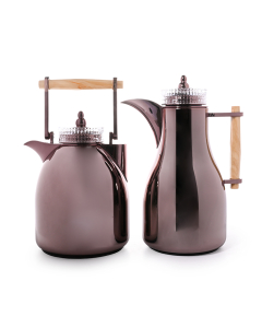 Brown Shahd thermos set with marble handle