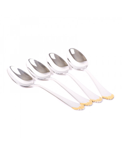 Set of 4 gilded dinner spoons
