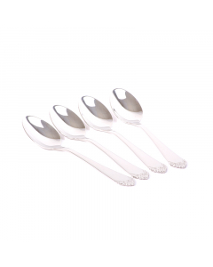 Set of 4 embossed tea spoons