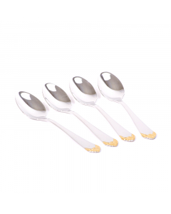 Set of 4 gilded tea spoons