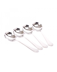 4 Pieces Embossed Soup Spoons Set