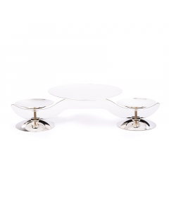 Silver cake and dessert serving plate