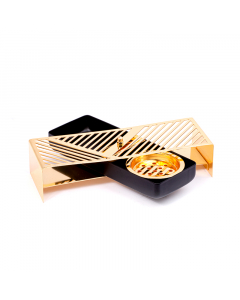 Black golden rectangle incense burner