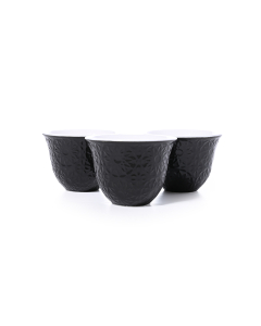 Black ceramic cup set, 12 pieces