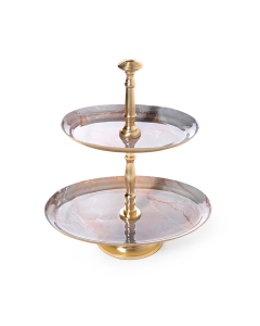 Two-tier marble jewelry holder