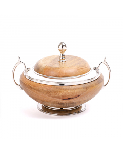 wooden serving bowl with lid