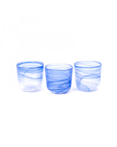 Corrugated blue mug set