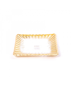 Medium golden glass serving tray