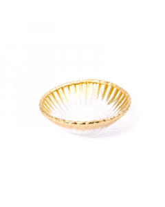 Golden glass serving bowl