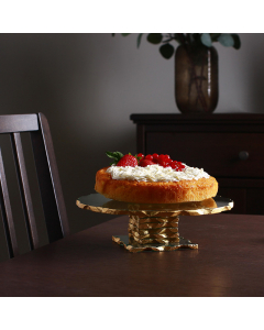 Small gold glass cake stand