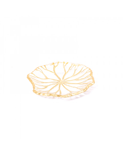 Small golden leafed glass dish