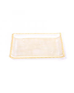 Gold square glass plate