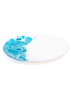 blue white glass serving bowl