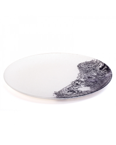 Black and white glass serving bowl