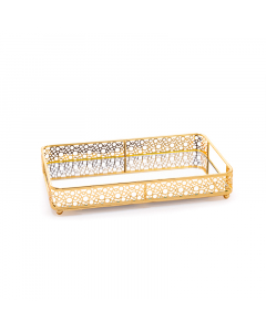 Small gold mirror rectangle tray