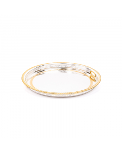 Small golden silver round tray