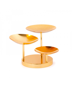 Serving trays with a golden stand