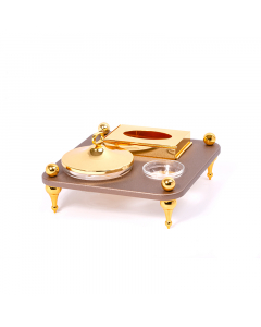 Coffee hospitality set golden brown 4 pieces