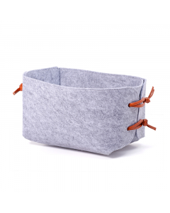Small gray felt storage basket