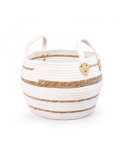 Small cotton hand woven basket
