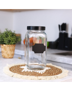  glass jar with black cover 1.6 liter