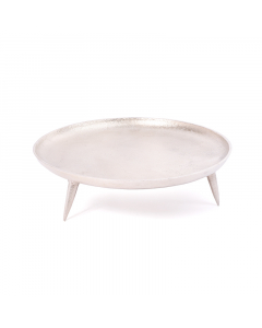 Large round silver serving tray