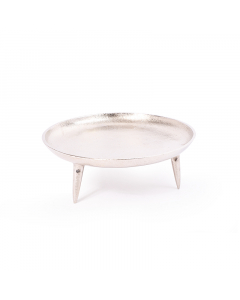 Small round silver serving tray